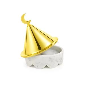 Eid Artículo Hermosa base de mármol clásica con tapa de metal en forma de cúpula y perilla de Luna Más lindo Mini cazuela ecológica - Product Image 1