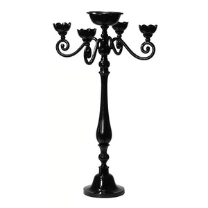 Candelabro de aleación de aluminio para decoración del hogar de Hotel de estilo único, recubierto de negro para decoración de festivales de Navidad, acabado alto personalizado - Product Image 3
