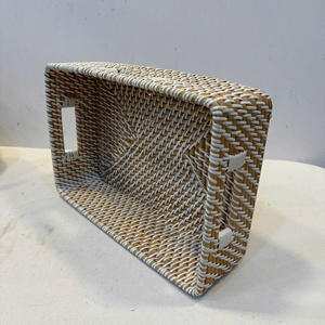 Panier de rangement rectangulaire de luxe en rotin naturel avec ficelle en PP, écologique et multifonctionnel - Product Image 2