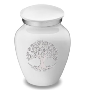 Urnes funéraires en aluminium avec bande autocollante blanche en étain et émail de couleur bleue. - Product Image 5