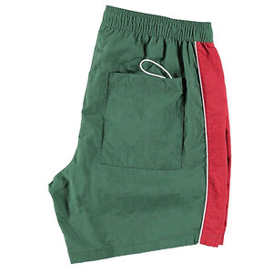 OEM-pantalones cortos de nailon con rayas laterales, diseño personalizado, color verde oliva, para el verano - Product Image 4