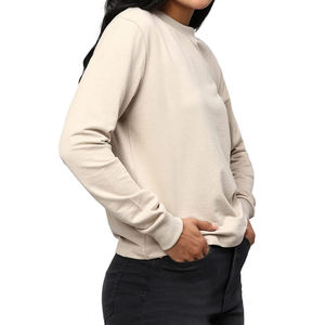 Sweat-shirts pour femmes d'hiver personnalisés de haute qualité, pull-over 100% coton polaire, coupe-vent et respirant, écologique - Product Image 3