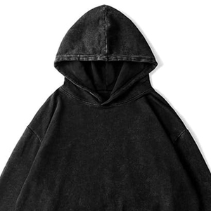 Sweat à capuche lourd coton éponge française vintage lavé à l'acide personnalisé épaule tombante pull à capuche surdimensionné sweat hommes - Product Image 5