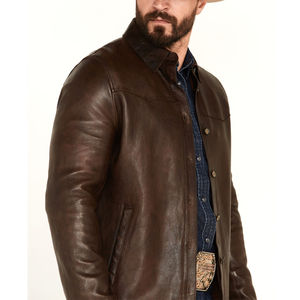 Color marrón hombres cuero moda nueva chaqueta de otoño para hombres chaqueta de cuero genuino mejor calidad 100% chaqueta de moda de cuero - Product Image 3