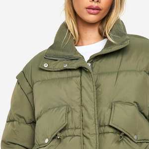 Vestes bouffantes pour femmes de qualité supérieure Veste bouffante à manches longues de couleur personnalisée coupe ajustée fermeture éclair à la mode Veste bouffante pour femmes - Product Image 6