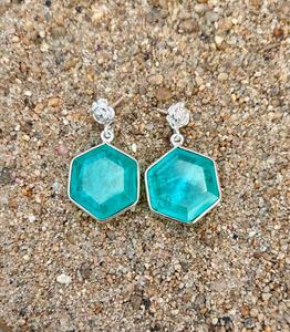 925 Sterling Silver Paraiba <b>Tourmaline</b> Handmade <b>Earring</b> , Beautiful Women <b>Earring</b> . - Product Image 1