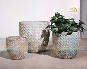 AT436H50TET Mini accessoires de paysage de jardin moderne Teal Titanic Pots en céramique pour décoration extérieure de plantes d'intérieur - Product Image 1