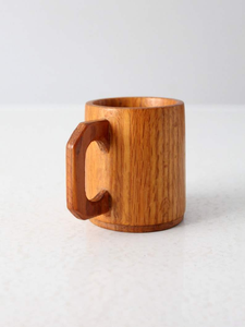 Indien fabriqué à la main en bois naturel Vintage motif Floral café thé tasse écologique lave-vaisselle dos école à la main boire - Product Image 4