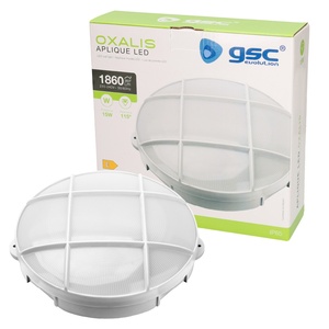 Lampada da parete LED da esterno rotonda Oxalis con griglia 15W 950Lm 6500K IP65 bianca (GSC 200205005) - Product Image 3