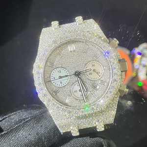 Reloj Deportivo de Lujo para Hombre, Estilo Hip Hop, Personalizado, con Diamantes, Correa de Cuero, Acero Inoxidable para Movimiento Mecánico ETA - Product Image 2