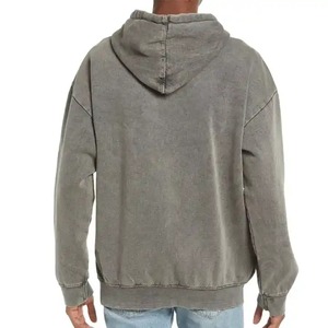 Sudadera con capucha extragrande con logotipo personalizado para hombre, sudadera básica en blanco con hombros caídos y tela polar para invierno - Product Image 3