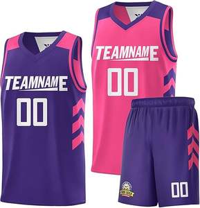 Camiseta y pantalones cortos de baloncesto sublimados personalizados, uniformes de equipo de baloncesto reversibles de MOQ bajo, tallas para adultos + jóvenes - Product Image 6