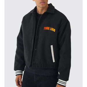 College Baseball Varsity Jacket pour homme Casual Confortable Fit avec encolure et manches côtelées - Product Image 1