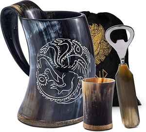 Taza de cuerno real medieval hecha a mano para manualidades naturales Ale-Ofertas al por mayor - Product Image 5