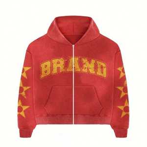 Ensemble de survêtement pour homme, streetwear, impression numérique, vintage, délavé à l'acide, à capuche, respirant, coupe-vent, léger, fermeture éclair, hiver - Product Image 5