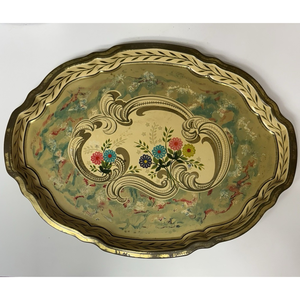 Bandeja Decorativa Moderna de Acero Inoxidable, Ovalada Irregular, para el Hogar, Bodas, Ramadán, Diwali, Hecha a Mano, Ecológica, Color Personalizado - Product Image 1