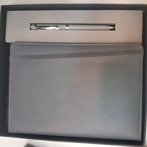 Agenda de Lujo Personalizada A5, Cubierta de Cuero PU Negro, Carpeta con Anillas, Hecha a Mano, Elegante, Nuevo Set de Regalo Empresarial - Product Image 1