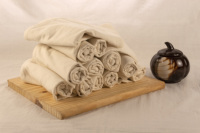 Ensemble de 6 serviettes en tissu de lin tissé 100% coton blanc, style moderne de luxe pour la cuisine, la table, 27x27, utilisation en avion, style uni, série Neolino