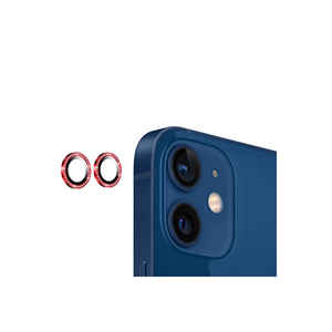 "iPhone 12 <b>Camera</b> Lens Protector Red Aluminum Tempered Glass CL-06 by Netzy SAFA" - Product Image 1