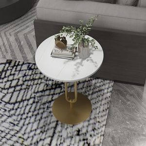 Table d'appoint en métal doré de style Offre Spéciale moderne avec dessus en marbre pour meubles de salon Table d'extrémité Table d'appoint de lit - Product Image 5