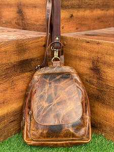 มาใหม่ล่าสุดกระเป๋าเป้สะพายหลังหนังครัชมีสไตล์หลายใช้ร้อนขายหนังแท้ U Nisex กระเป๋าเป้สะพายหลังเดินทางขายส่งผลิตภัณฑ์จํานวนมาก - Product Image 4