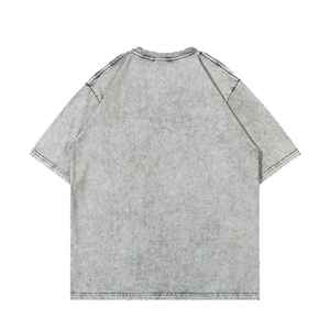 เสื้อยืดสีทึบสไตล์วินเทจผ้าคอตตอน100% ซักโลโก้ตามสั่ง2025 220กรัม DTG DTF - Product Image 2