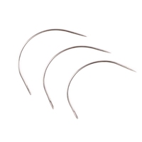 3pcs Aiguilles à coudre pour extensions de cheveux incurvées en forme de C Outils de tissage de cheveux