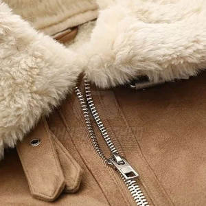 <b>Women</b> <b>Suede</b> Leather <b>Coat</b> Windproof Down Filled Comfortable Fit for Winter Travel Daily Outfits and Street Fashion - Product Image 3