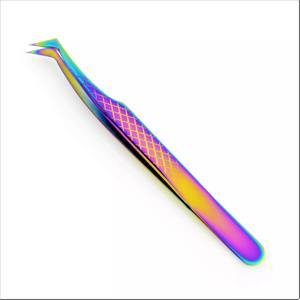 เพชรจับคุณภาพระดับมืออาชีพต่อขนตาแหนบสแตนเลสหลายรุ้งพลาสม่าเคลือบ11.5เซนติเมตร12.5เซนติเมตร - Product Image 3