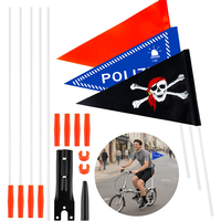 1 ensemble de mât de drapeau triangulaire en fibre de verre, écologique, en polyester, imprimé numériquement, imperméable, doux, réglable en hauteur, 20x30cm pour