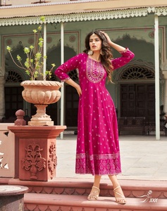 Fancy Rayon Foil Prints Style Colección Kurtis para mujer - Product Image 6