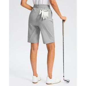 Short de sport en coton respirant confort basique pour femme avec poche zippée Short de course d'entraînement-Techniques lavées - Product Image 3