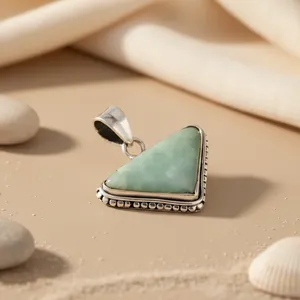 Colgante de Plata 925 con Piedra Preciosa de Aguamarina, Bañado en Rodio, Oro Rosa y Oro Blanco, Estilo Religioso, Regalo para Mujer - Product Image 3