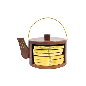 Juego de 4/5 piezas de calidad superior, soportes cuadrados de bambú personalizados, posavasos lisos de madera natural de piedra, almohadillas a granel - Product Image 3