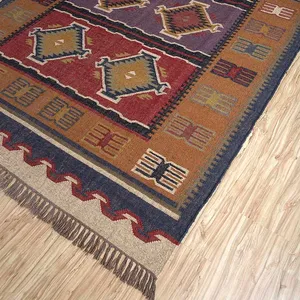 Heriz Karpet Antik Gaya Rami Katun Kilim Buatan Tangan Area Oriental Trendi Rumah Hidup Dekoratif Tradisional Ramah Lingkungan