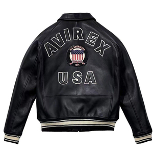 Venta caliente de Super calidad al por mayor personalizado clásico cuero de vaca genuino Avirex chaqueta - Product Image 5