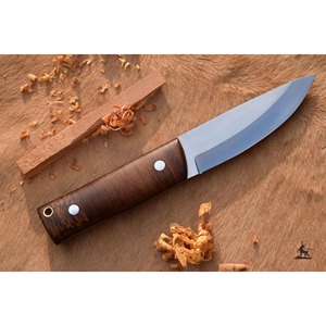 Cuchillo desollador de acero inoxidable hecho a mano personalizado con mango de madera con hermosa Funda de cuero - Product Image 1