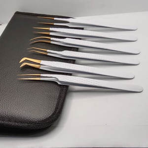 Custom Volume Stainless Steel Eyelash Extension <b>Applicator</b> Tweezers Pointed Tip Private <b>Label</b> for Eyebrow & Eyelash - Product Image 2