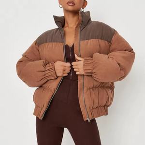 Chaqueta acolchada impermeable de invierno para mujer de último estilo, chaqueta acolchada de manga larga con bordado de logotipo personalizable de talla grande - Product Image 2