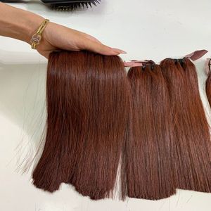 Extensión de cabello virgen de color natural liso de hueso marrón claro Super doble dibujado 8 ''-40'' sedoso de Fac vietnamita - Product Image 2