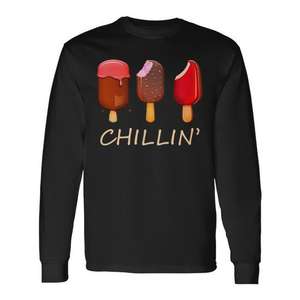 Camiseta de Manga Larga de Verano con Diseño Gráfico Novedoso de Helados, Producto Promocional - Product Image 2