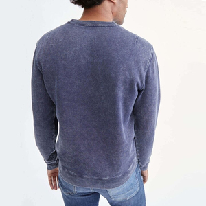 Sweat-shirt unisexe pour homme en molleton 100% coton, effet délavé, avec broderie de logo personnalisé, poche et design éco-responsable - Product Image 2