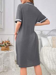 <span class=keywords><strong>Camicia</strong></span> <span class=keywords><strong>da</strong></span> <span class=keywords><strong>notte</strong></span> <span class=keywords><strong>da</strong></span> donna in pizzo manica corta a coste abiti <span class=keywords><strong>da</strong></span> <span class=keywords><strong>notte</strong></span> abbottonatura per donna <span class=keywords><strong>con</strong></span> tasca - Product Image 2