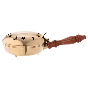 Impressionnant qualité nouveauté pur laiton manche en bois brûleur d'encens conception de découpe laser dans le parfum de brûleur religieux d'encens supérieur - Product Image 2