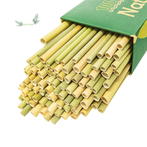 Venta al por mayor de pajitas de hierba compostables biodegradables totalmente naturales de Vietnam desechables de un solo uso de material de PC de uso barato - Product Image 1