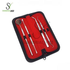 Premium Quality 4-Piece Dental Oral Kit Manual German Stainless Steel Surgical Instruments <b>Set</b> Scaler Probe <b>Pick</b> Mirror - Product Image 1