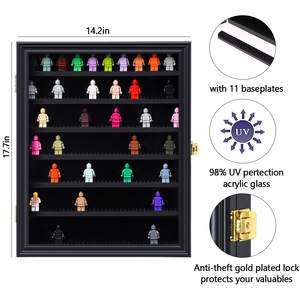 Iheipye 2026 Mini vitrine pour figurines d'<span class=keywords><strong>action</strong></span>, grande taille, noire, à fixer au mur, <span class=keywords><strong>cadre</strong></span> photo pour collection de figurines miniatures, décoration - Product Image 4
