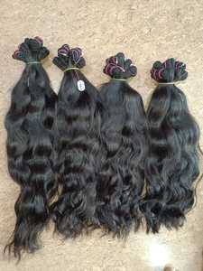 Alta calidad Indian Remy Deep Wave Virgin Hair Color natural Soft Loose Water Wave Single Drawn Bulk Cabello humano - Product Image 4