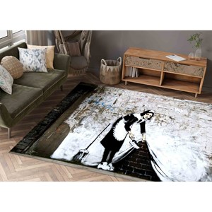 Tapis de balayage Maid Sweeping, Tapis abstraits, Tapis Banksy, Tapis Banksy Femme, Tapis imprimé, Tapis à poils doux - Product Image 2