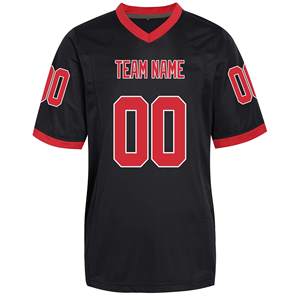Maillot de football américain unisexe pour adultes, prix d'usine, personnalisable avec noms et numéros, grandes tailles, court, antibactérien, séchage rapide, vierge - Product Image 4